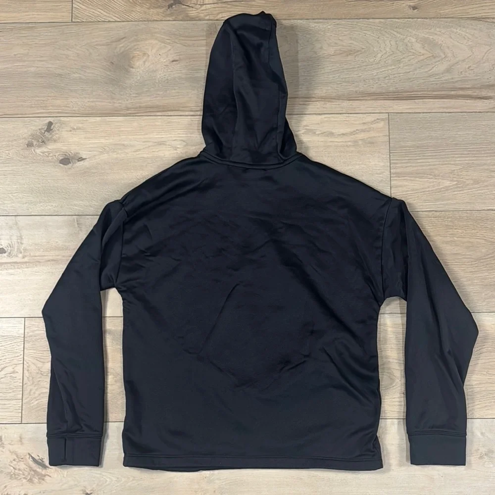 Nike Youth Girls Therma Fit Black Hoodie Pink Logo